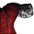 Corset Feminino Jacquard Preto/Vermelho C/ Hastes e Amarração Ajustável C/ Busto - Imagem 5