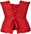 Corset Feminino Jacquard Vermelho C/ Hastes e Amarração Ajustável C/ Busto - Imagem 5