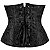 Corset Feminino Jacquard Preto C/ Hastes e Amarração Ajustável S/ Busto - Imagem 4