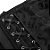Corset Feminino Jacquard Preto C/ Hastes e Amarração Ajustável S/ Busto - Imagem 5