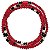 Guia Cristal C/ Entremeio de Strass e Caveira Vermelho/Preto/Marfim - Imagem 1