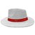 Chapéu Panamá Carioca Aba Larga Com Fita Branco/Vermelho - Imagem 3