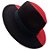 Chapéu Kimbanda Liso Bicolor Vermelho/Preto Feltro Exu - Imagem 1