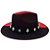 Chapéu Kimbanda C/ Búzios Bicolor Vermelho/Preto Feltro Exu - Imagem 5