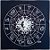Toalha P/ Mesa Tarot Preto/Prata Zodiaco Sol e Lua Espiritual - Imagem 1