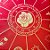 Toalha Para Leitura De Tarot Estampada Vermelho/Dourado Roda Fortuna Cigana - Imagem 3