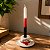 Suporte Porta Vela Palito Ofertório Castiçal Chapéu Malandro Branco/Vermelho - Imagem 1