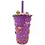 Copo Enfeitado P/ Erê Criança Diversos 500Ml Roxo - Imagem 1