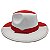 Chapéu Kimbanda Liso Bicolor Vermelho/Branco Feltro Malandragem - Imagem 4