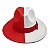 Chapéu Kimbanda Liso Bicolor Vermelho/Branco Feltro Malandragem - Imagem 2