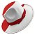 Chapéu Kimbanda Liso Bicolor Vermelho/Branco Feltro Malandragem - Imagem 3