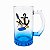 Caneca de Vidro P/ Marinheiro C/ Estampa de Ancora Quepe e Fundo Azul - Imagem 3