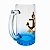 Caneca de Vidro P/ Marinheiro C/ Estampa de Ancora Quepe e Fundo Azul - Imagem 2