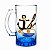Caneca de Vidro P/ Marinheiro C/ Estampa de Ancora Quepe e Fundo Azul - Imagem 1