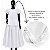 Conjunto Feminino Oxford Branco Duas 2 Peças Saia e Camiseta (Ração) - Imagem 4