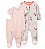 Carter's - Kit 3 Peças com Calça, Body e Macacão - Rosa Claro Floral - Imagem 1