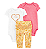 Carter's - Kit 3 Peças com Calça e 2 Bodys - Amarelo Floral e Poá Rosa - Imagem 1