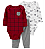 Carter's - Kit 3 Peças com Calça e 2 Bodys - Ursinho e Xadrez Vermelho - Imagem 1