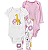 Carter's - Kit 3 Peças com Calça e 2 Bodys - Bichinhos Rosa/Lílas - Imagem 1