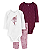 Carter's - Kit 3 Peças com Calça e 2 Bodys - Floral e Poá Roxo - Imagem 1