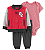 Carter's - Conjunto 3 Peças com Body, Calça e Blusa com Zíper Vermelho - Imagem 1