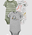 Carter's - Kit Bodys Manga Curta 3 Peças Menino - Dinossauro e Listras - Imagem 1