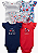 Carter's - Kit Bodys Regata 5 Peças Menina - Vermelho e Azul com Babados - Imagem 1