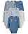 Carter's - Kit Bodys Manga Longa 6 Peças Menino - Azul com Dinossauros - Imagem 1