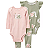 Carter's - Kit 3 Peças com Calça e 2 Bodys - Verde e Rosa com Cisne - Imagem 1