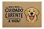 Capacho / Tapete 60x40cm - Cachorro Golden Carente - Bege OU Preto - Imagem 1