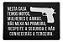 Capacho Motos, Mulheres e armas para Entrada - Desert Eagle - 40x60 cm - Vinil Preto - Beek - Imagem 1