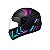 Capacete Fly F9 Pitstop Preto Fosco Roxo - Imagem 1