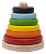 Torre De Argolas Donuts Em Madeira Brinquedo Educativo Arco-íris - Imagem 3