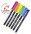 Caneta Marcador Brush Pen Neon Newpen 6 Cores Aquareláveis Sortido - Imagem 3