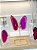 Kit Lavabo Com Pedra Natural Em Ágata Pink Banhada - Imagem 2