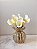 Vaso Murano Incolor Com Dourado G - Lucatti - Imagem 2
