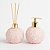 Kit Lavabo Difusor E Saboneteira Pontas Quartzo Rosa Bruto - Imagem 1