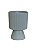 Vaso Moder Troffy Cinza Cerâmica 16X12cm - Mai Home - Imagem 1