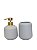 Kit Lavabo Em Cimento Cinza E Dourado (2 peças) - Mart - Imagem 1