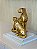 Escultura Leopardo Em Polirresina Dourado - 20 CM - Imagem 2