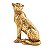 Escultura Leopardo Em Polirresina Dourado - 20 CM - Imagem 1