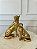 Escultura Leopardo Em Polirresina Dourado - 27 CM - Imagem 3
