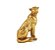 Escultura Leopardo Em Polirresina Dourado - 27 CM - Imagem 1