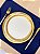 Kit 6 Pratos Rasos Porcelana Branco e Dourado Dubai - Wolff - Imagem 5
