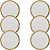 Kit 6 Pratos De Sobremesa Branco E Dourado Dubai - Wolff - Imagem 1