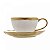 Kit 6 Xícaras Porcelana Branco E Dourado Dubai 200ml - Wolff - Imagem 4