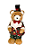 Urso Em Pé Roupa Xadrez Vermelho E Verde 43cm - Tokdacasa - Imagem 1
