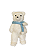 Urso Em Pé  Branco (Cachecol Azul) - 32cm - Tokdacasa - Imagem 1