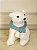 Urso Branco Sentado (Cachecol Azul) - 23cm - Tokdacasa - Imagem 5