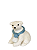 Urso Branco Sentado (Cachecol Azul) - 23cm - Tokdacasa - Imagem 1